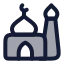 Mosque icon with duotone rounded style