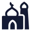 Mosque icon with solid sharp style