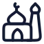 Mosque icon with stroke rounded style