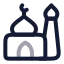 Mosque icon with twotone rounded style