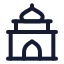 Mosque icon with stroke rounded style