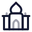 Mosque icon with twotone rounded style