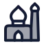 Mosque icon with duotone rounded style
