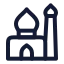 Mosque icon with stroke rounded style