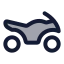 Motorbike icon with duotone rounded style