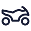 Motorbike icon with stroke sharp style