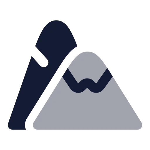 Mountain Snow Icon in Bulk Rounded style