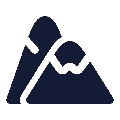 Mountain Snow Icon in Solid Rounded style