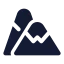 Mountainsnow icon with solid standard style