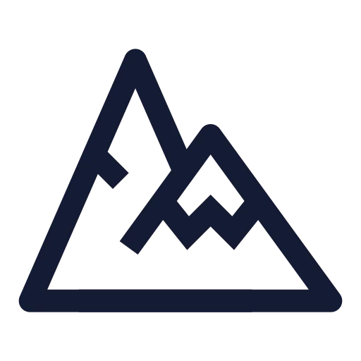Mountain Snow Icon in Stroke Sharp style