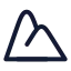 Mountain icon with stroke rounded style