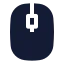 Mouse icon with solid sharp style