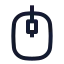 Mouse icon with stroke sharp style