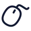 Mouse icon with stroke rounded style