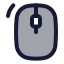 Mouseleftclick icon with duotone rounded style