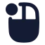 Mouseleftclick icon with solid rounded style