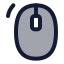 Mouseleftclick icon with duotone rounded style