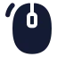 Mouseleftclick icon with solid rounded style