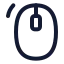 Mouseleftclick icon with stroke rounded style