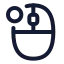 Mouseleftclick icon with stroke rounded style
