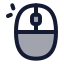 Mouseleftclick icon with duotone rounded style