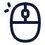 Mouseleftclick icon with stroke rounded style