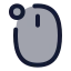 Mouseleft icon with duotone rounded style
