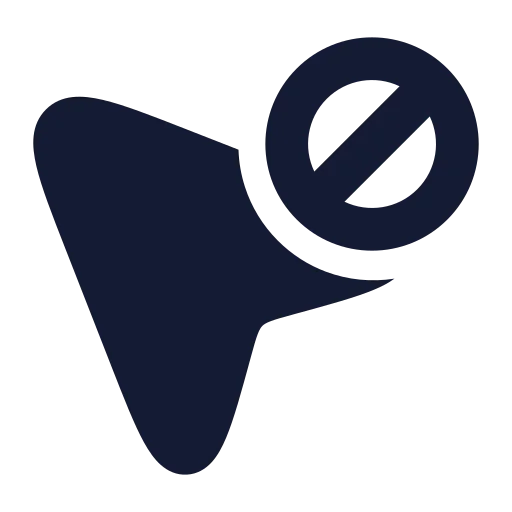 Mouse Pointer Ban Icon in Solid Rounded style
