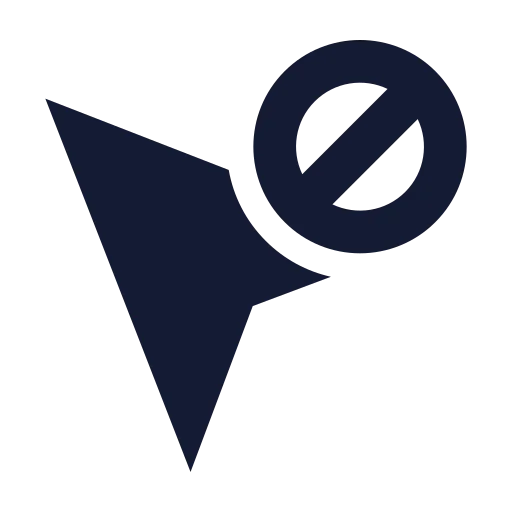 Mouse Pointer Ban Icon in Solid Sharp style