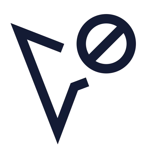 Mouse Pointer Ban Icon in Stroke Sharp style