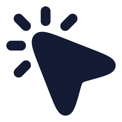 Mouse Pointer Click Icon in Solid Rounded style