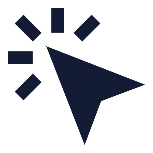 Mouse Pointer Click Icon in Solid Sharp style