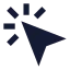 Mousepointerclick icon with solid sharp style