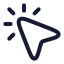 Mousepointerclick icon with stroke rounded style