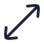 Movediagonal icon with stroke rounded style
