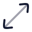 Movediagonal icon with twotone rounded style