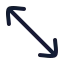 Movediagonal 2 icon with stroke rounded style