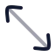 Movediagonal 2 icon with twotone rounded style