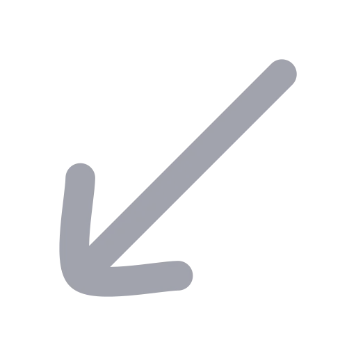 Move Down Left Icon in Bulk Rounded style