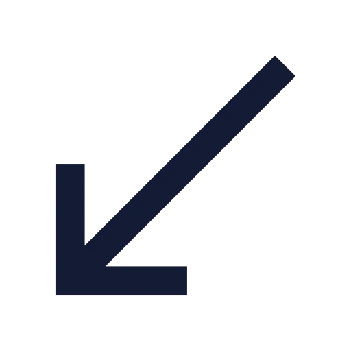 Move Down Left Icon in Solid Sharp style