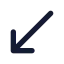Movedownleft icon with solid standard style