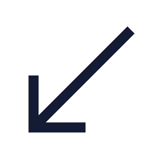 Move Down Left Icon in Stroke Sharp style