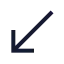 Movedownleft icon with stroke sharp style