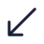 Movedownleft icon with stroke standard style