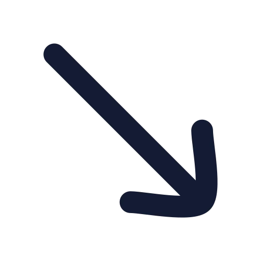 Move Down Right Icon in Solid Rounded style