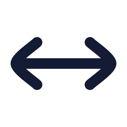 Move Horizontal Icon in Solid Rounded style
