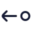 Moveleft icon with stroke rounded style