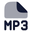 Mp 3 icon with bulk rounded style