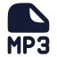 Mp 3 icon with solid rounded style