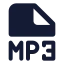 Mp 3 icon with solid standard style